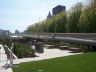 Nichols Bridgeway rises from Chicago’s Millennium Park to the Art Institute of Chicago.
